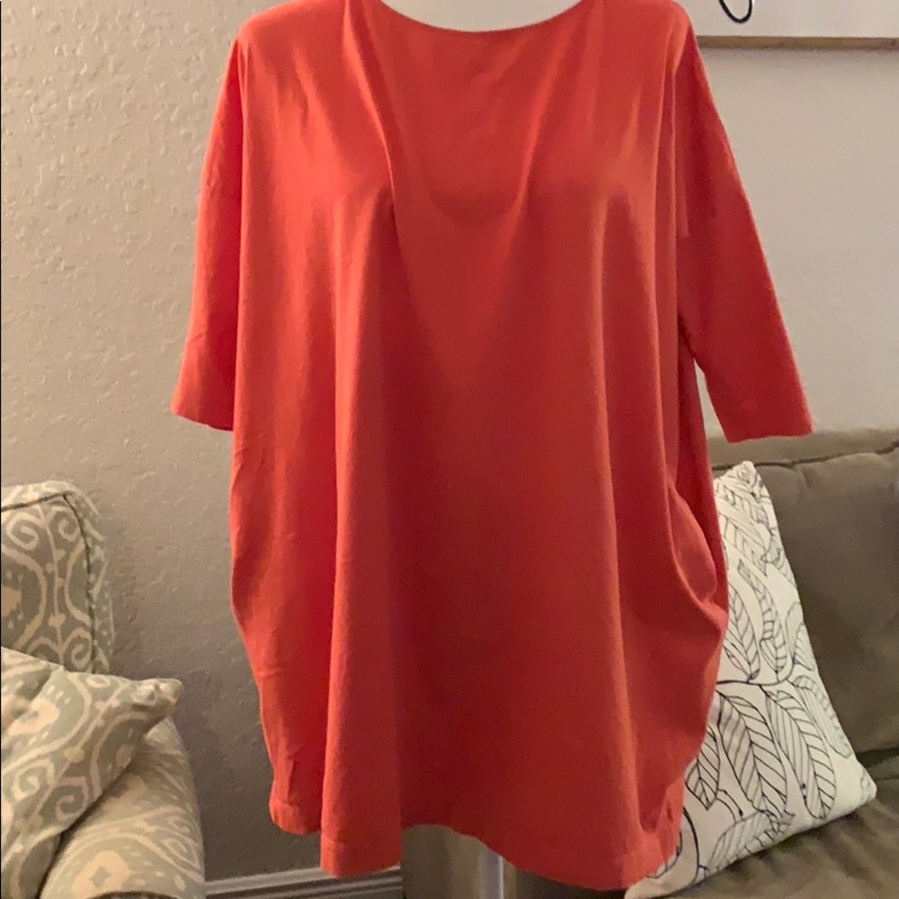 GAP Fire Coral T-Shirt Dress with Pockets